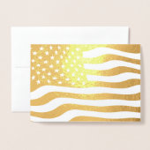 Gold American Flag USA Folie Kaarten (Voorkant met envelop)
