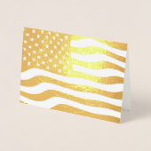 Gold American Flag USA Folie Kaarten (Voorkant)