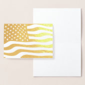 Gold American Flag USA Folie Kaarten (Display)