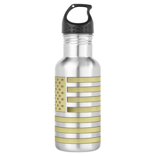 Gold American Flag Waterfles (Voorkant)