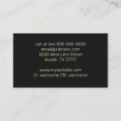 Gold & Amethyst Lotus Flower Black Visitekaartje (Achterkant)