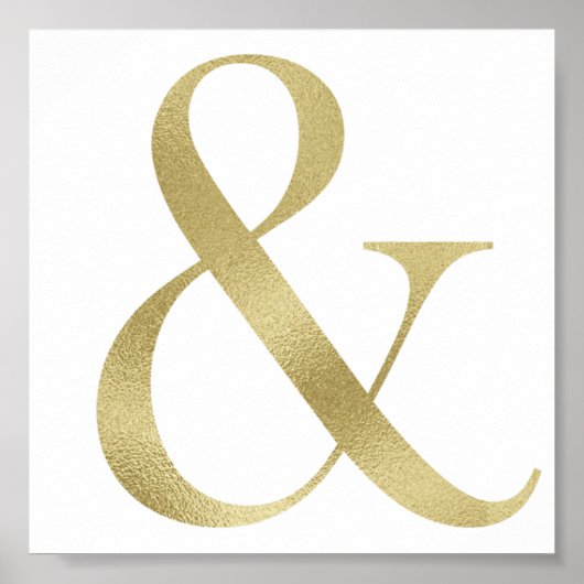 Gold ampersand wall art, folie font poster (Voorkant)