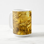 Gold Amsterdam Arched Bridges Charm Koffiemok (Voorkant links)