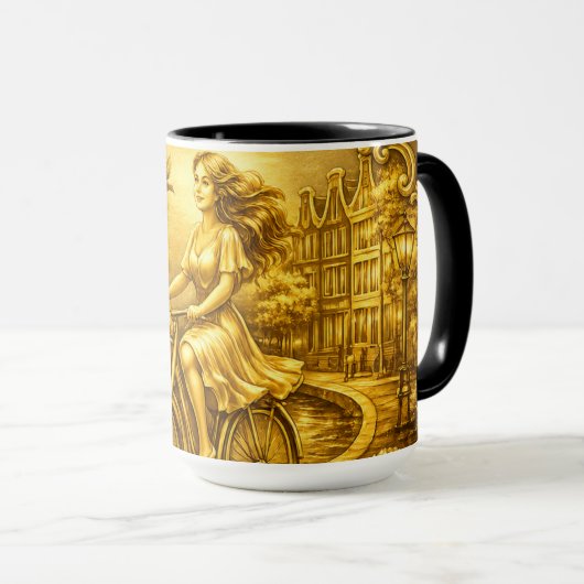 Gold Amsterdam Arched Bridges Charm Mok (Voorkant rechts)