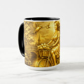 Gold Amsterdam Arched Bridges Charm Mok (Voorkant links)