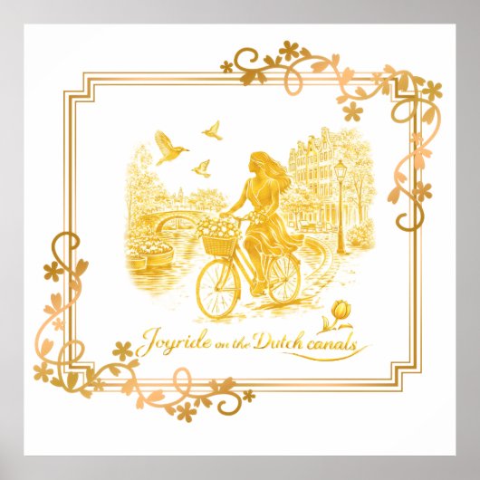 Gold Amsterdam Arched Bridges Charm Poster (Voorkant)
