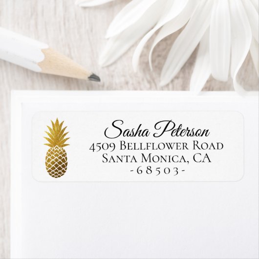 Gold Ananas Adres Etiket (Insitu)