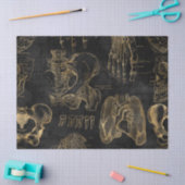 Gold Anatomy Drawings op zwarte ontkoppeling Tissuepapier (Craft)