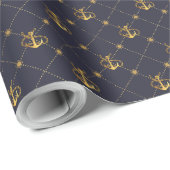 Gold Anchor Cadeaupapier (Rol Hoek)
