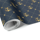 Gold Anchor Cadeaupapier (Rol Hoek)