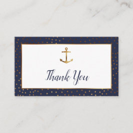 Gold Anchor Confetti, marinescheepvaart Dank je we Informatiekaartje