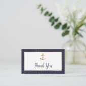 Gold Anchor Confetti, marinescheepvaart Dank je we Informatiekaartje (Staand voorkant)