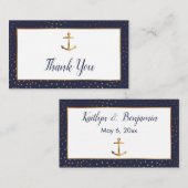 Gold Anchor Confetti, marinescheepvaart Dank je we Informatiekaartje (Voorkant / Achterkant)