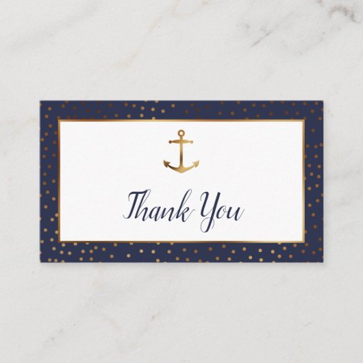 Gold Anchor Confetti, marinescheepvaart Dank je we Informatiekaartje (Voorkant)