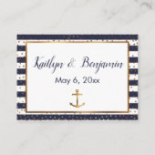 Gold Anchor Confetti Navy Stripes Detail Kaarten (Achterkant)