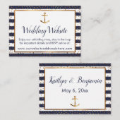 Gold Anchor Confetti Navy Stripes Detail Kaarten (Voorkant / Achterkant)
