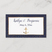 Gold Anchor Confetti, Navy Wedding Registry Kaarte Informatiekaartje (Achterkant)