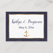 Gold Anchor-Confetti op marinevergaderende interne Informatiekaartje (Achterkant)