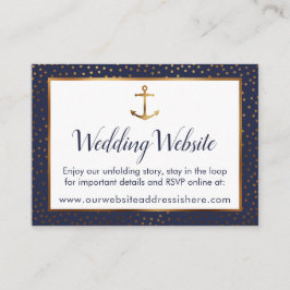 Gold Anchor-Confetti op marinevergaderende interne Informatiekaartje
