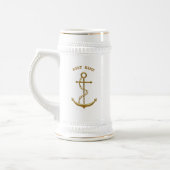 Gold Anchor Custom Nautical Beer Stein Bierpul (Links)