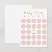 Gold Anchor Cute 5x5 Baby shower Bingo Kaart (Voorkant / Achterkant)