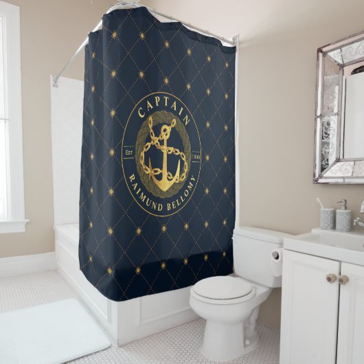 Gold Anchor Douchegordijn (In situ)