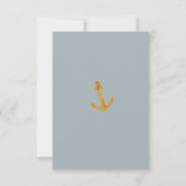 Gold Anchor Grey Nautical Bridal Shower RSVP Kaartje (Achterkant)
