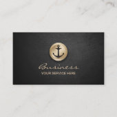 Gold Anchor Icon Modern Black & Gold Visitekaartje (Voorkant)