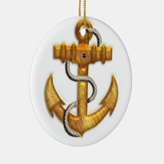 Gold Anchor Keramisch Ornament (Rechts)