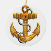 Gold Anchor Keramisch Ornament (Voorkant)