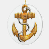 Gold Anchor Keramisch Ornament (Links)