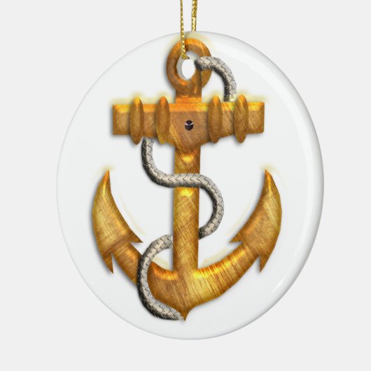 Gold Anchor Keramisch Ornament (Links)