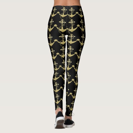 Gold Anchor Nautical Leggings (Achterkant)