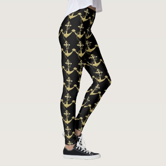 Gold Anchor Nautical Leggings (Rechts)