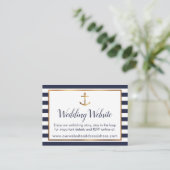 Gold Anchor Navy en White Stripes Detail-kaarten Informatiekaartje (Staand voorkant)