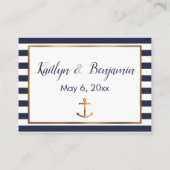 Gold Anchor Navy en White Stripes Detail-kaarten Informatiekaartje (Achterkant)