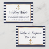Gold Anchor Navy en White Stripes Detail-kaarten Informatiekaartje (Voorkant / Achterkant)