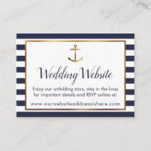 Gold Anchor Navy en White Stripes Detail-kaarten