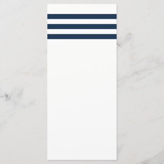 Gold Anchor Navy Stripes Nautical Wedding Menu (Achterkant)