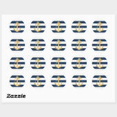 Gold Anchor Navy Stripes Nautical Wedding Ronde Sticker (Vel)