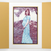 Gold Anchor Navy & White Stripe Baby shower Suite Drieluik Uitnodiging (Binnenkant midden)