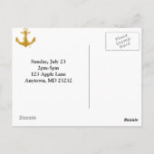 Gold Anchor op blauwe strepen met aangepaste kleur Briefkaart (Achterkant)