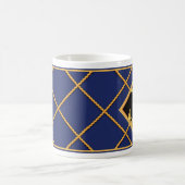 Gold Anchor & Ship Rope Navy Blue Nautical Mok/Cup Koffiemok (Center)