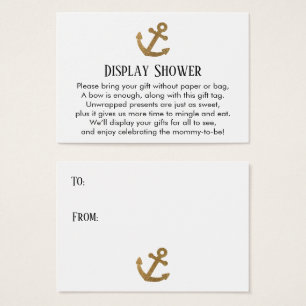 Gold Anchor Simple Display Shower-kaart Visitekaartje