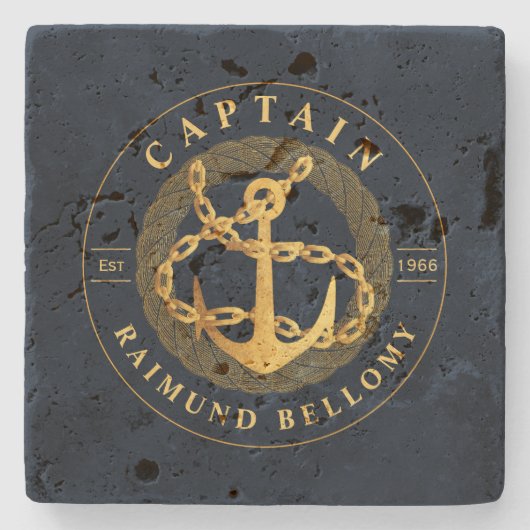 Gold Anchor Stenen Onderzetter (Voorkant)