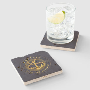 Gold Anchor Stone Onderzetter