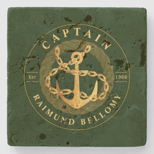 Gold Anchor Stone Onderzetter (Voorkant)
