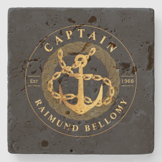 Gold Anchor Stone Onderzetter (Voorkant)