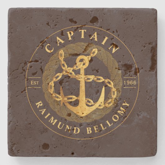 Gold Anchor Stone Onderzetter (Voorkant)