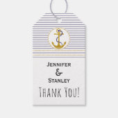Gold anchor strees nautical bruiloft cadeaulabel (Voorkant)